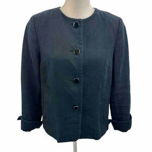Talbots Black Linen Lined Jacket Size 6